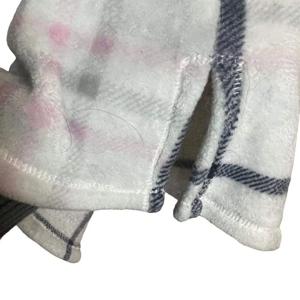 Nautica Hooded Plush Fleece Plaid Tunic Robe Sz XL Womens Kangaroo‎ Pocket Soft